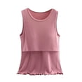 thumbnail image 3 of Sentmoon Camisole de Maternité Surdimensionnée à Col Rond Extensible Chandails d'Allaitement pour Femmes Couleur Unie Sans Manches à Bretelles Spaghetti Vêtements de Grossesse Agréables pour le Bureau Rouge G, 3 of 4