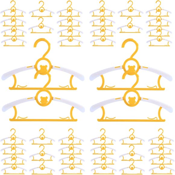 60-Pack Adjustable Baby & Kid Clothes Hangers - Space-Saving Durable & Extendable - Ideal for Newborn to Small Child Wardrobe Organization (Grey)