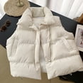 thumbnail image 4 of Kcodviy 2025 Autumn Winter Ladies Down Jackets for Winter Oversized Solid Puff Padded Womens Plus Size Snowboard Jacket Vest, 4 of 4
