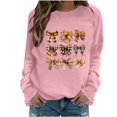 thumbnail image 3 of QATAINLAV Chandail contre le Cancer du Sein pour Femmes Chandails à Manches Longues Tendance Imprimé Ruban Rose Col Rond Chandails Automne 2025 Hauts de Sortie s Rose TTG, 3 of 5