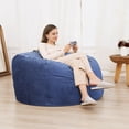 thumbnail image 2 of 4ft Bean Bag Chair,Giant Velvet Cover Bean Bag for Adults, Teens, Foam Filled Bean Bag Chairs, Big Beanbag Chair Round Soft Lazy Bean Bag Sofa for Living Room ﻿ ﻿ ﻿, 2 of 7