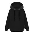thumbnail image 1 of Timegard Women's Hoodies Sweatshirt Plus Size Side Zipper Split Fall Winter Comfy Oversized Pullover, 1 of 4