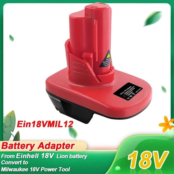 Adaptateur de Batterie de Einhell 18V Batterie Convertie en pour Milwaukee M12 12V Batterie, pour Milwaukee M12 12V Outil Électrique
