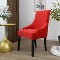 thumbnail image 2 of Amdohai Chair Cover Velvet Chair Slipcovers Removable Washable Soft Dining Chair Protector Cover Red, 2 of 8