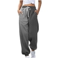 thumbnail image 2 of TIMIFIS Women's Jogger Sweatpants Fall Winter Baggy Gradient Printed Elastic Waist Drawstring Workout Pants Athletic Running Lounges Trousers with Pockets, 2 of 5