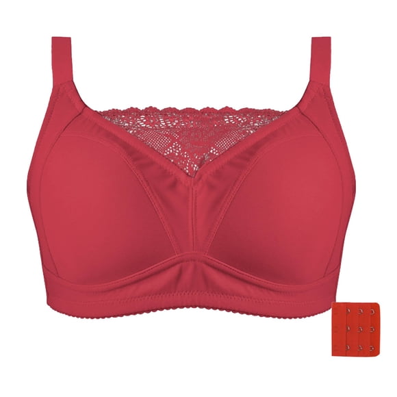 Bra with Lace Trim Seamless Comfort Wireless Support and Pockets for Prosthesis - Casual Everyday Underwear for All Seasons
