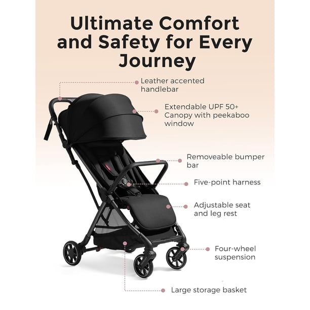 Momcozy ClickGo Lightweight Stroller, Compact Travel Stroller for