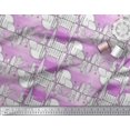 thumbnail image 3 of Soimoi Purple Cotton Poplin Fabric London Theme Architectural Printed Fabric 1 Yard 42 Inch Wide, 3 of 3