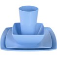 thumbnail image 3 of Gibson Home Grayson Square 16 Piece Melamine Dinnerware Set, Blue, 3 of 6