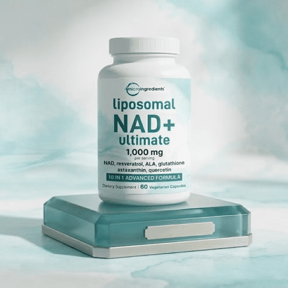 Liposome NAD+ Capsules, 60 Natural Vegan Capsules, Non-GMO, 10-in-1 Formula, Dietary Supplement.Makeup Organizers