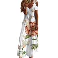 thumbnail image 2 of AMERTEER Robe Formelle Imprimé Floral Dentelle Été Ample Ligne A Maxi Robe pour Banquet, 2 of 13