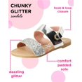 thumbnail image 2 of bebe Girls Metallic Sandals with Chunky Glitter Strap (Little Kid/Big Kid), 2 of 7