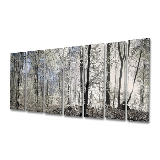 Designart - Dark Morning in Forest Panorama - Landscape Canvas Art Print
