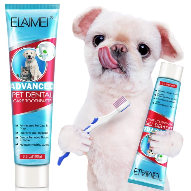 EGNMCR Dog Toothpaste Mint For Dogs And Puppies, Fresh Breath For Dog Toothpaste Mint Teeth Cleaning For Dogs And Puppy Dog Teeth Cleaning 100g a bottle
