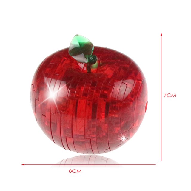 Jouets et Blocs de Construction Casse-Tête en Cristal 3D Modèle de Fruit Mignon Gadget Bricolage Blocs Jouet de Construction Cadeau Rd. un Casse-Tête en Cristal 3D Rouge en Forme de Pomme avec une Feuille Verte, Mesurant Environ 8 cm de Largeur et 7 cm de Hauteur. Fait de Plastique, Ce Casse-Tête de 45 Pcs Est Conçu pour les 14 Ans et Plus, Favorisant le Développement du Cerveau et la Pensée Logique. Idéal comme Pièce Décorative pour Bureaux Ou Espaces de Vie.