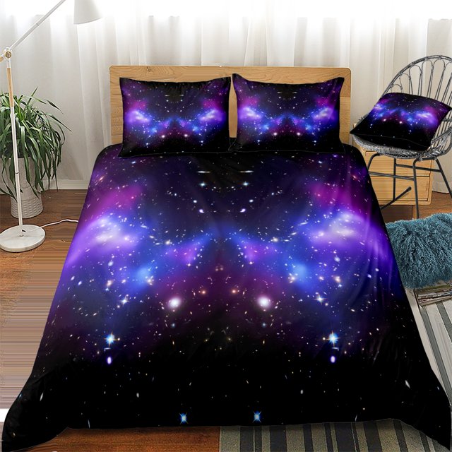 Move Over Purple Galaxy Bedding Sets Queen Galaxy Duvet Cover Set Galaxy Pattern Microfiber No Filling