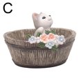 thumbnail image 2 of Résine Miniature de Style Rural Plantation Pot avec Mignon Dessin Animé Animal Succulent Pot de Fleurs Micro Décorations de Paysage, 2 of 7