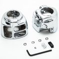 thumbnail image 1 of Krator Kit de Couverture de Contrôle de Commutateur de Guidon Chromé Compatible avec Harley Davidson Dyna 2006-2012, 1 of 1