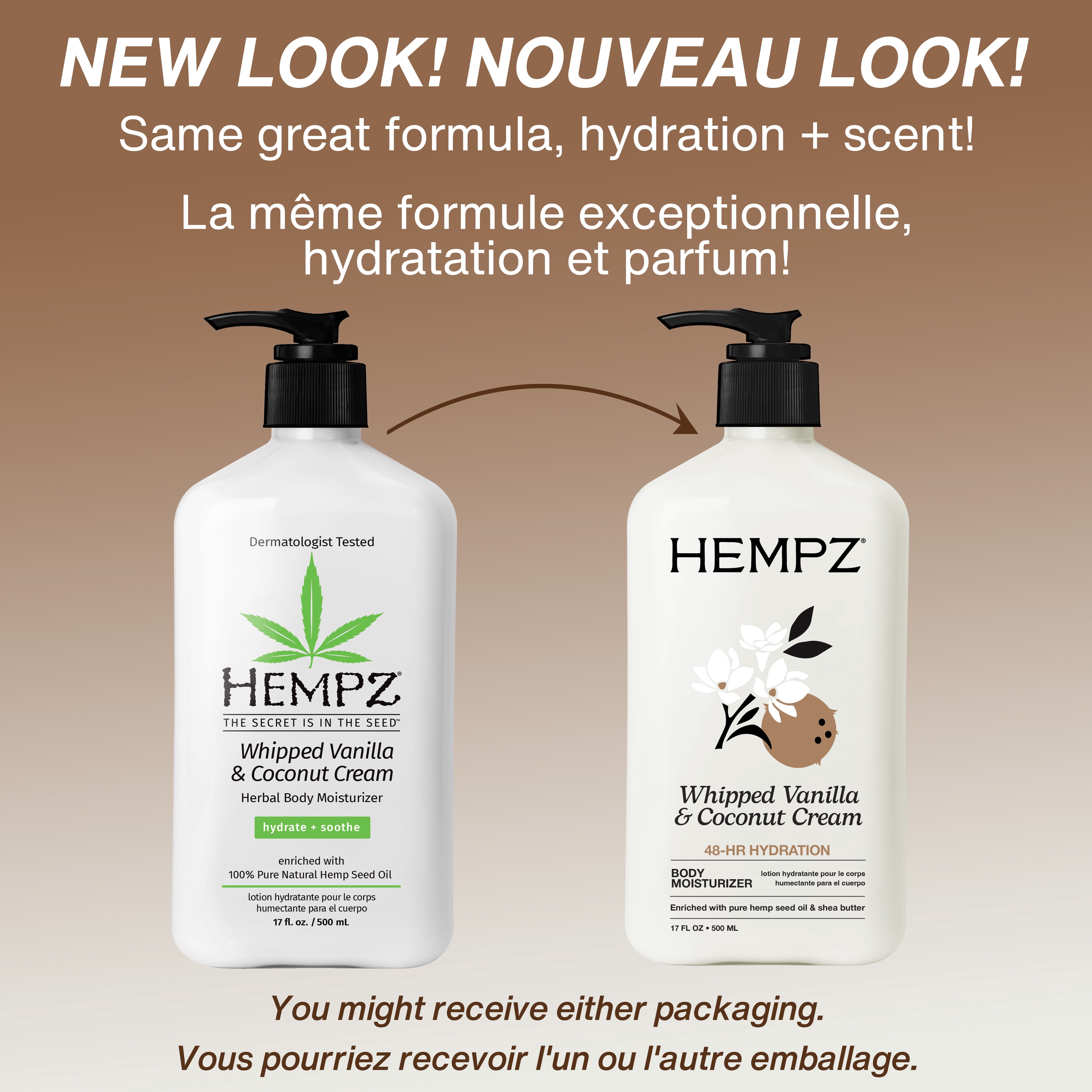 HEMPZ  Vanille fouettée & crème de noix de coco pour la sécheresse