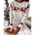 thumbnail image 4 of IROINID Pull-Over en Tricot à Encolure Ronde pour Femmes Pull de Noël Décontracté à Manches Longues, 4 of 6