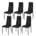 thumbnail image 1 of Gymax Set of 6 Dining Side Chair PVC High Back Metal Legs Kitchen Home Furniture Black, 1 of 7