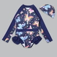 thumbnail image 2 of Kids Girl Rash Guard Swimming Bathing Suit Cartoon Sun Protection Long Sleeve Bathing Suits for Girls 6-7 Years Girls Clothing, 2 of 3