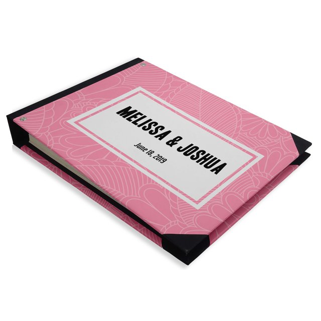 Darling Souvenir Pink Floral Printed Hardbound Cover Guestbook For Wedding Guest Sign In Book Registry-7 x 9 Inches