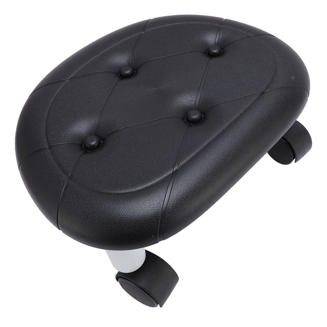 Low Rolling Stool with Wheels Ergonomic Short Seating Solution Bedroom Living Room Study ABS