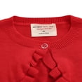 thumbnail image 4 of Little Girls Knitted Cardigan Solid Color Lace Long Sleeve Single Button Casual Tops, 4 of 6