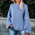 thumbnail image 2 of Chandail Tricoté pour Femmes, Pull Tricoté Surdimensionné à Manches Bouffantes Rondes Pull Surdimensionné Pull en Tricot Haut Surdimensionné Construction Robuste, 2 of 5