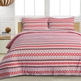 thumbnail image 2 of Queen Bed Sheets Set 4 Pieces Flannel Sheets Set Luxury Bed Sheets Warm and Cozy Bed Sheet Set with 15" Deep Pockets - Flakes Stripes, Queen, 2 of 8