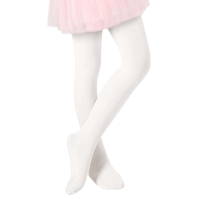 MIASHUI Collants pour Filles Collants de Ballet pour Filles Bas de Danse Collants, Blanc, 4-5 Ans