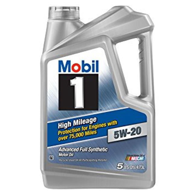 Mobil 1 MOB120768-1 5W-20 High Mileage Oil 5 qt. Bottle