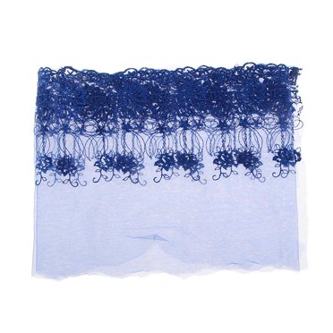 Ruban de Tulle Brodé en Maille par la Cour pour la Décoration de Vêtements de Robe Bleu