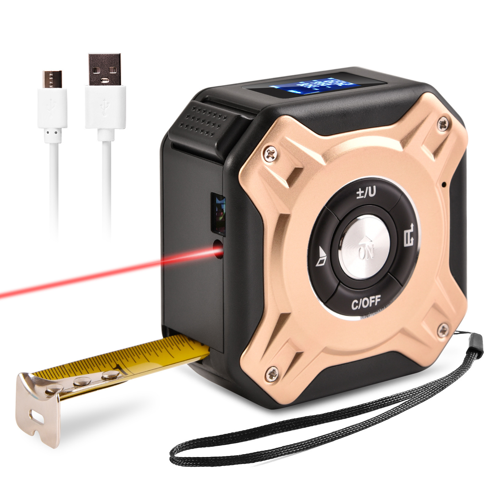 Laser Meter 2 in 1 Laser Tape 131ft Rechargeable Laser Meter