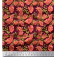 thumbnail image 1 of Soimoi Purple polyester Crepe Fabric Leaves & Floral Print Fabric by Yard 42 Inch Wide, 1 of 1