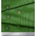 thumbnail image 3 of Soimoi Green polyester Crepe Fabric Architectural Structure & Hot Air Balloon Holiday Print Fabric by Yard 42 Inch Wide, 3 of 3