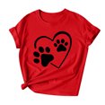 thumbnail image 4 of Plebaso T-Shirts pour Femmes à Imprimé Cœur, Col Rond, Coupe Ample, T-Shirts Décontractés à Manches Courtes, T-Shirts Graphiques pour Femmes, 4 of 4
