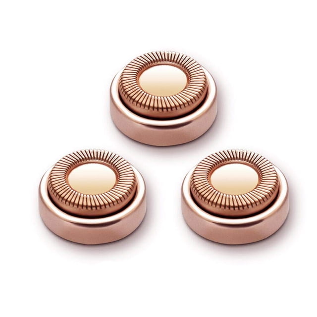 DAMAIE Facial Hair Remover Replacement Blade Heads, 18K Rose Gold Plated Replacement Heads 3pcs