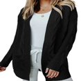 thumbnail image 1 of Cardigan Long en Maille Épaisse pour Femmes avec 2 Poches, 1 of 6