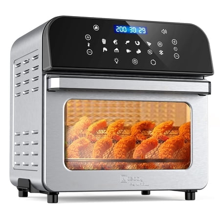 Air Fryer Oven,Whall 13QT 12-in-1 Air Fryer convection Oven,Rotisserie,Roast,Bake,Dehydrate,12 cooking Presets,Digital Touchscreen,Stainless Steel,with Accessories&Recipes