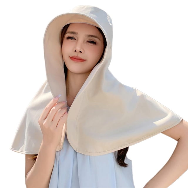 /chapeau de Protection Solaire Tout Autour pour Femmes, Grand Bord, Châle, Chapeau de Protection pour le Cou
