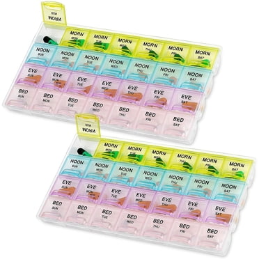 MEDca Monthly Pill Organizer, 2 pack - 28 Compartment Medication Container