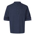 thumbnail image 5 of 2025 Men Shirts Mens Spring Loose Stand Mens Romper Jumpsuit Collar Solid Color Pocket Shirt Mens Long, 5 of 5