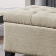 thumbnail image 2 of Ottomane de rangement moderne rectangulaire revêtue de tissu – beige, 2 of 7
