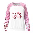 thumbnail image 4 of TIMIFIS Chandails de Noël pour Femmes 2024 Hiver Manches Longues Col Rond Imprimé Verre de Vin Chapeau du Père Noël Chandails à Enfiler Hauts Cadeaux pour Femmes pour Noël, 4 of 4