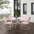 thumbnail image 2 of Crosley Furniture Tulip 5 Piece Metal Outdoor Dining Set in Pastel Pink, 2 of 13