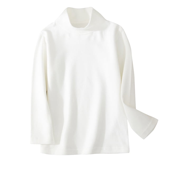 MeetoTime Little & Big Kids Soft Long Sleeve Mock Turtleneck Shirts Soft Solid Color Base Layer Undershirts Tops