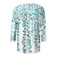 thumbnail image 5 of HKEJIAOI Blouse pour Femmes 3/4 Manches Imprimé Floral Col Rond XL Été Hauts, 5 of 5