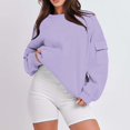 thumbnail image 2 of Yuyuzo Chandail en Molleton pour Femmes Col Rond Décontracté Pull Ample Automne Doublé Polaire Manches Longues, 2 of 6
